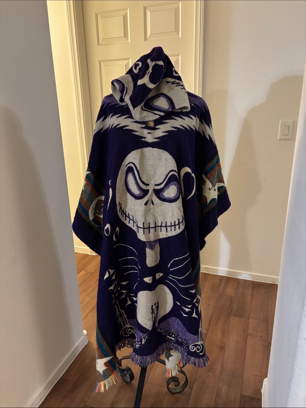 ETHNY CRAFT Jack Skellington Disney’s poncho Unisex ONE SIZE vintage wool blend